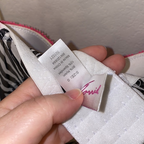 EUC Torrid Plus Size 0 Underwire Zebra Ruffle & Hot Pink One-Piece Chemise - Picture 10 of 10